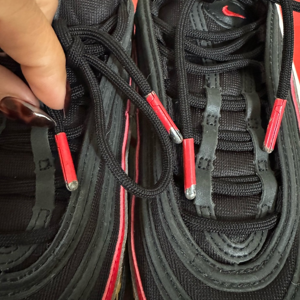 Nike Air Max 97 Black and Red with Leopard Print - Picture 9 of 10
